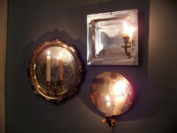 silver wall sconce