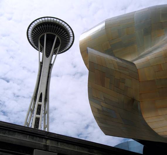 Seattle space Needle with Sci Fi Museum 